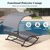 Costway Outdoor Double Chaise Rocker Rocking Daybed Sun Lounger w/ Canopy