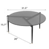 Mid Century Side Table Round Glass Coffee Table Leisure Accent Table Balcony Dec