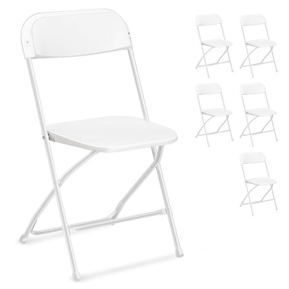 6 Pcs Folding Chair Foldable Computer Party Meeting Room Home Office Chair White