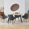 Set of 2 Faux Leather Dining Chairs Rotatable Design Restaurants Living Room