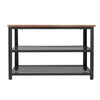 Metal Wooden 3 Tier Shoe Rack Bench Organiser Stand Storage Shelf & Seat Brown