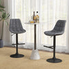 Height Adjustable Bar Stools Set of 2 w/ Fabric Backrest & Padded Seat Grey
