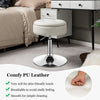 360° Accent Storage Ottoman Swivel Makeup Chair Upholstered Footrest White