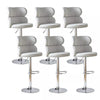 Set of 2 Grey Velvet Bar Stools High Back Breakfast Kitchen Chair Bar Bistro