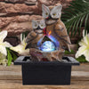 Water Fountain w/ LED Lights Garden Feature Statue Resin Ornament Indoor Outdoor