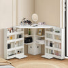 Corner Dressing Table Desk Cupbpard Workstation Foldable Shelf Storage Display