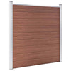 WPC Fence Set 1 Square + 1 Slanted 273x186 cm Brown vidaXL