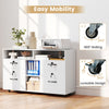 File Cabinet Mobile Lateral Filing Storage Organizer-White