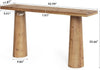 63-Inch Solid Wood Console Table Farmhouse Entryway Table Rectangular Sofa Table