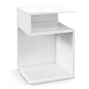 S-shaped Bedside Table Modern Side Table Sofa End Table with 2 Open Compartments