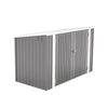 UK Grey XL 210cm Galvanized Steel Garden Lockable Storage Bike Tool Shed House