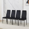 4Pcs Black Velvet Dining Chairs Kitchen Dinning Room Metal Leg Padded Seat Home