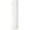 kleankin High Gloss Tall Bathroom Cabinet with Adjustable Shelves White