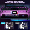 L Shaped Desk with LED Lights Reversible Corner Gaming Desk with Storage