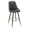 Set Of 2 Upholstered 115cm Tall Batstools High Metal Legs Footrest Velvet Grey
