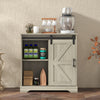 Sliding Barn Door Sideboard Storage Cabinet Coffee Bar TV Stand Farmhouse Style