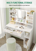 Dressing Table With 8 Shelves LED Mirror Set Makeup Desk Vanity Table Bedroom