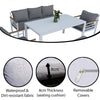 6 Seater SofaSet Garden Furniture Aluminum Outdoor Patio Lounge Dining Set White