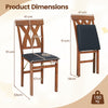 Folding Wooden Dining Chair Set of 2 Kitchen Armless Chairs Walnut