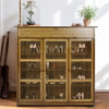 Wisfor 4 Tier Bamboo Shoe Storage Cabinet Cupboard Rack Organiser w/ Doors Shelf