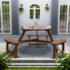 Indoor Outdoor Wooden Picnic Table Bench Garden Patio Pub Chair 6 Seats