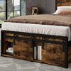 SINGLE METAL BED FRAME WITH LED, CHARGING PORT, STORAGE HEADBOARD & FOOTBOARD