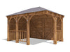 Wooden Corner Gazebo 4m x 3m Garden Shelter Canopy with Roof Shingles Leviathan