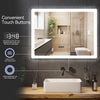 Illuminated LED Light Bathroom Mirror with Demister Touch Sensor Anti-fog 50x70