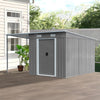 Galvanized Steel Outdoor Garden Storage Shed W/ Open Shed for Bike Tool 5.5x9FT
