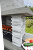 Light Grey Masonry BBQ Barbecue Garden Grill Wood and Charcoal Cooking Massive