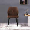 Set of 2 Faux Leather/Suede Dining Chairs Metal Legs Reception Restaurant Chair