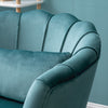 Upholstered Lotus Plush Velvet Scallop Shell Tub Chair Armchair Sofa Seat Blue