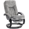 Upholstered Swivel Recliner Chair with Footrest for Living Room, Grey