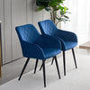 Set of 2 Armchairs Dining Chairs with Arms Velvet PU Faux Leather Chairs Kitchen