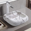 Bathroom Marble Effect Vanity Ceramic Wash Basin Cloakroom Sink Counter Top Bowl