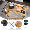 L-Shaped Corner Computer Desk Study Writing Table Workstation with Storage Shelf