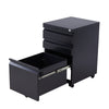 Lockable Filing Cabinet Pedestal Under Desk Storage Unit 3 Drawer Castors Table