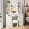White Dressing Table With Drawers Mirror Stool Set Makeup Desk Vanity Table UK
