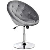 Grey Velvet Swivel Bar Stool Chair Tufted Back Height Adjustable Seat