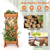 2-Tier Garden Raised Bed Wooden Freestanding Planter Plant Container w/Trellis