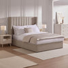 Dusk Madison Stone Grey Linen Look Double Ottoman Storage Bed RRP £899