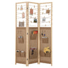 Folding Display Stand Boho Wooden Space Separator-Natural