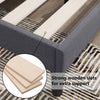 Bed Frame 3ft Single Size Linen Fabric Upholstered Bed Slatted Foundation Grey