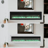 Slim Electric Fireplace In-Wall Recessed Mount Insert Fire 9 Flame Colors Heater
