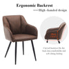 2PC Brown Dining Chair PU Faux Leather Padded Seat Dining Room Kitchen Chair