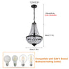 Crystal Chandelier Ceiling Light Pendant Light Black Lamp Height Adjustable E27