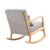 Upholstered Rocking Chair Wooden Frame Recliner Armchair Single Sofa with Pillow