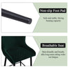 2 pcs Faux Leather / Velvet Bar Stools Diamond Design Soft Upholstered Seat Back