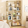 6 Tiers Bookcase Free Standing Bookshelf Book Storage Shelves for Living Room