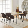Set of 2 Faux Leather Dining Chairs Diamond Seat with Hole Design Modern Chair